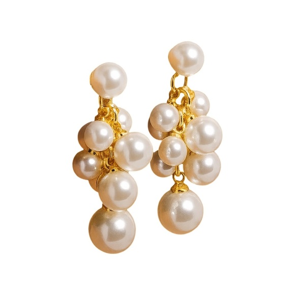 18K Pearl Cluster Earrings - Picture 1 of 4
